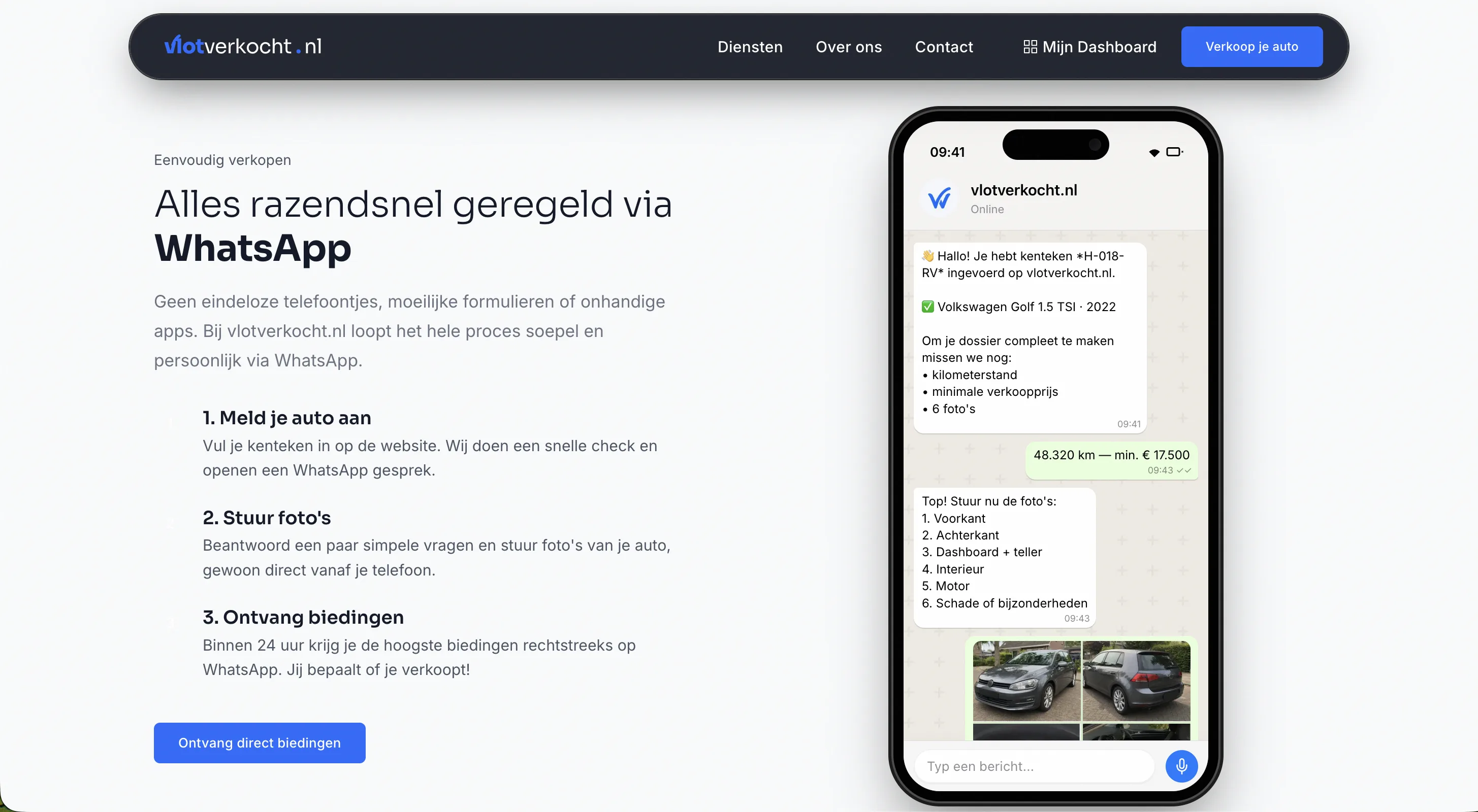 Screenshot van Vlotverkocht.nl