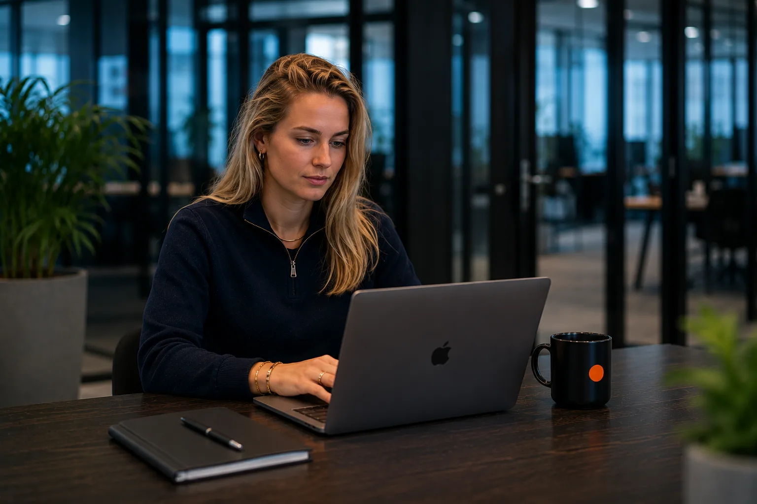 Professional aan het werk